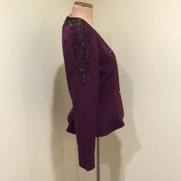 Vintage Jonathan Hitchcock for Reuben Thomas Blazer Jacket Small Purple Beaded - Picture 4 of 11
